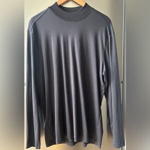 Raffi Black Mock Neck Shirt XL 100% Cotton Minimal Luxury